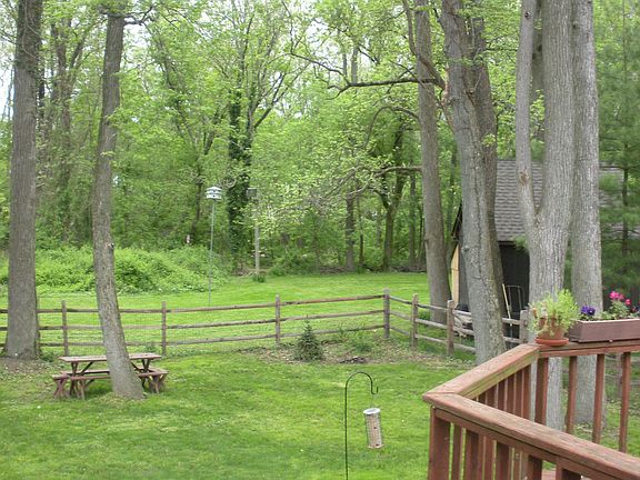 Private fenced backyard
