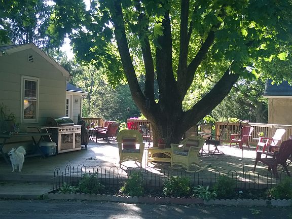 Deck built around Tree