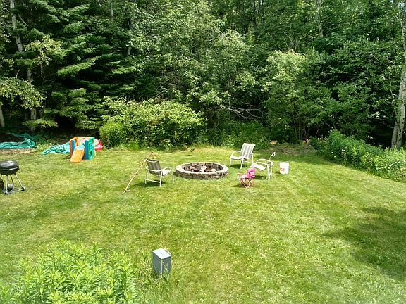 Backyard with firepit