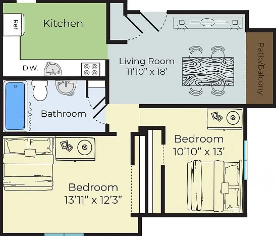2 Bedroom 2 Bedroom