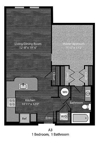 Floor plan Hemingway - 1Bed