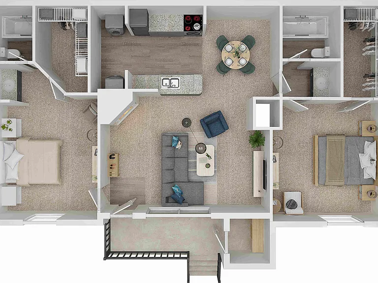 2 Bed / 2 Bath
_
887 sq. ft 2 Bed / 2 Bath
_
887 sq. ft