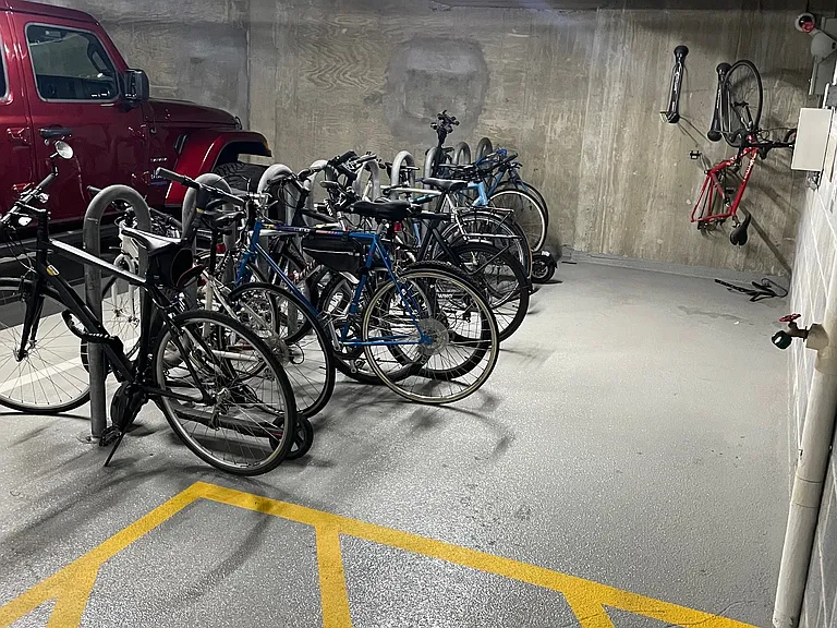 Bike rack in building