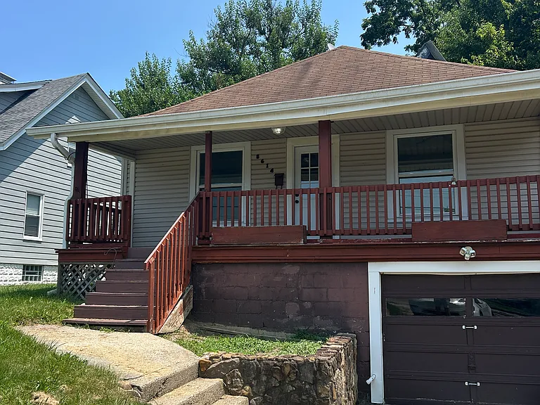 Front, driveway and garage
