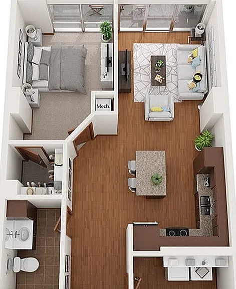 Floor Plan C1 | Domain | Apartments in Madison, WI Floor Plan C1 | Domain | Apartments in Madison, WI