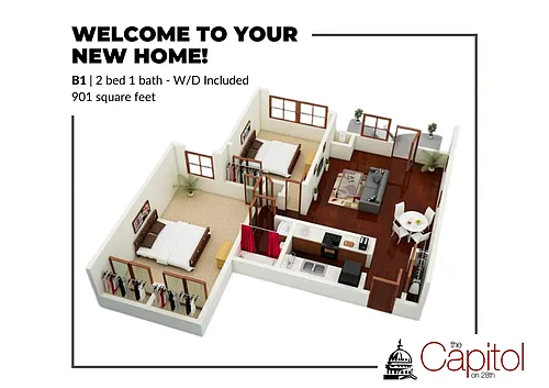 Floor plan B1 (W/D Included)