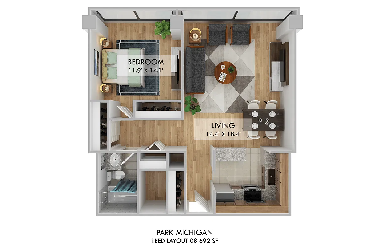 Floor plan 1bd 1ba 08
