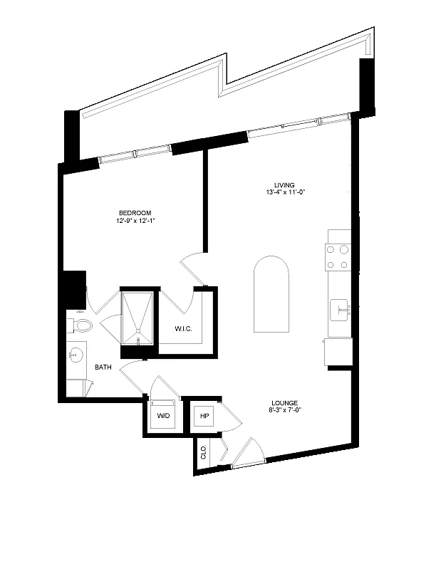 Floor plan 1 Bed-1 Bath-10