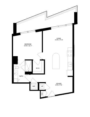 Floor plan 1 Bed-1 Bath-10