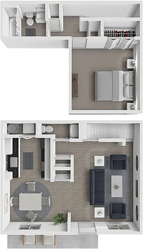 Floor plan The Cypress TH 1 Bedroom