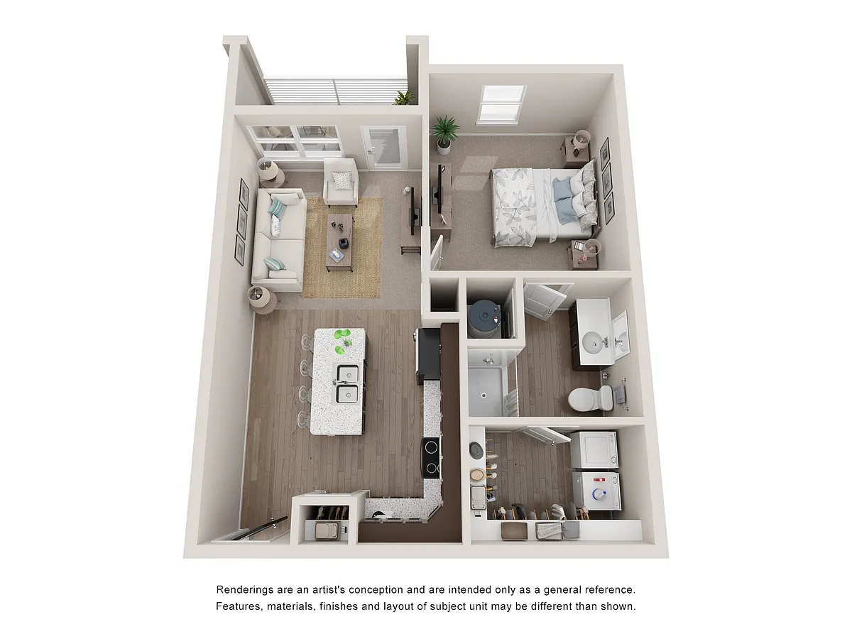 Floor plan One Bed, One Bathroom B
