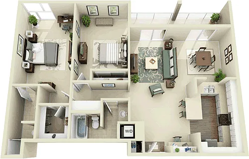 Floor plan 2 Bedroom M