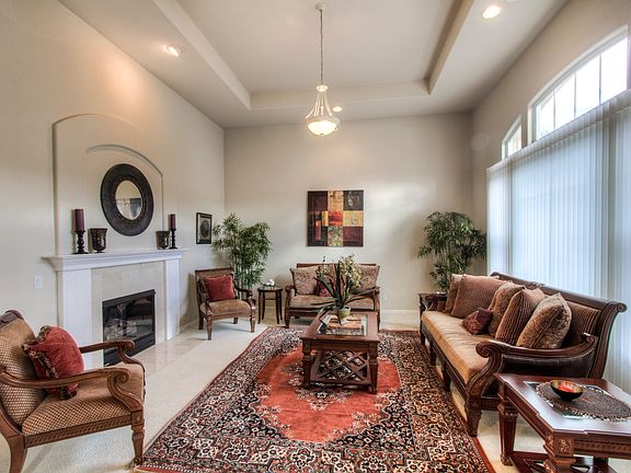 Living room with fireplace