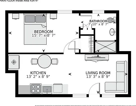 1 bed, 1.0 bath, 450 sqft, $1,200 — Photo 3