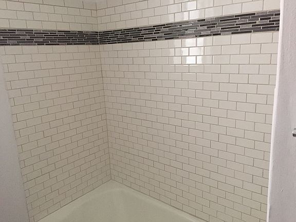 Newly tiled shower