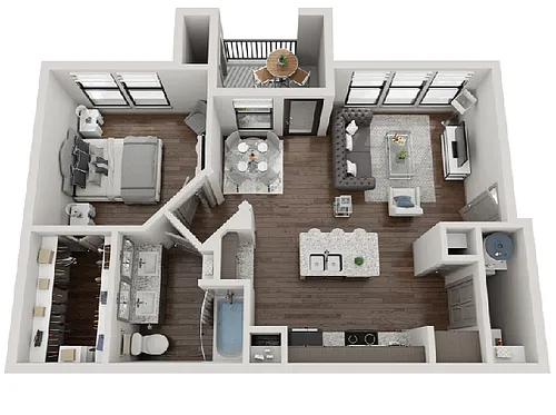 Floor plan One-Bedroom (A2)