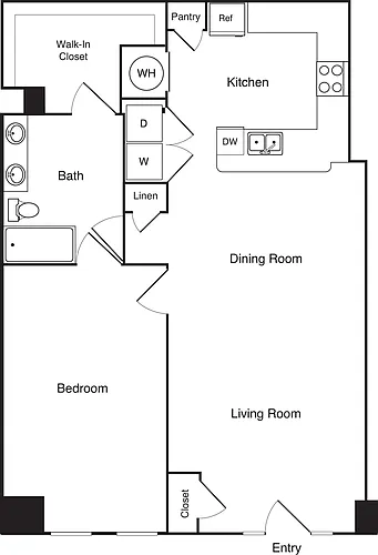 Floor plan 1 Bedroom A1