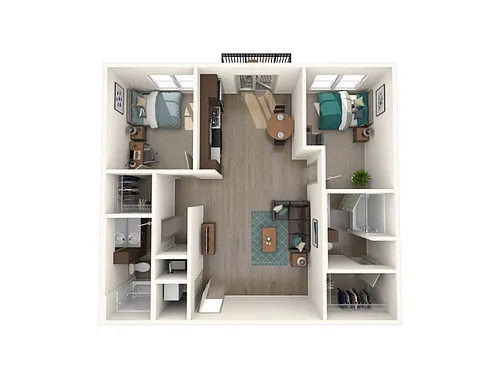 Floor plan 2X2 Price per bed