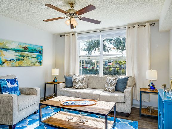 Madalyn Landing Apartments | Palm Bay, FL | Living Area with Plank Wood Flooring