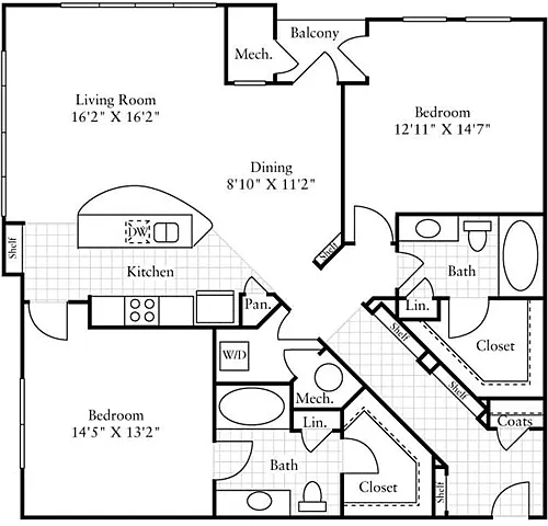 Floor plan 2 Bedrooms I