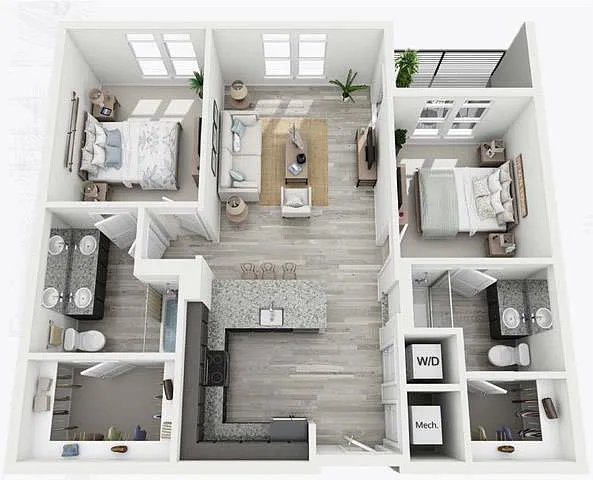 Floor plan 2BRL Two Bedroom / Two Bath