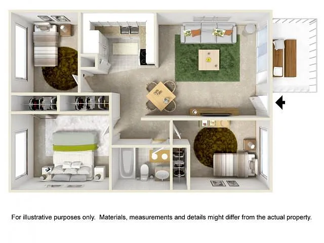 Floor plan Garden Style - Three Bedroom