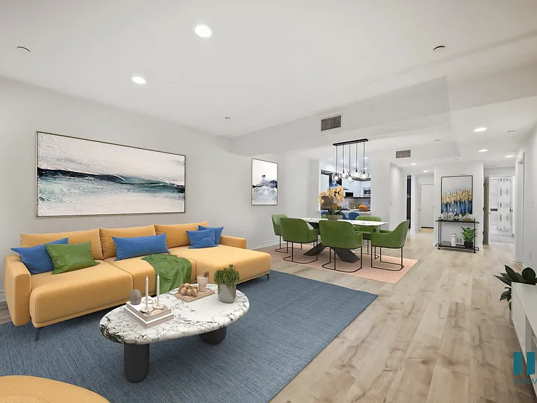 Living and Dining Room with Kitchen Countertop Bar