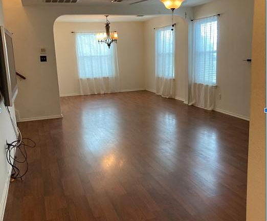 Open living and dining area