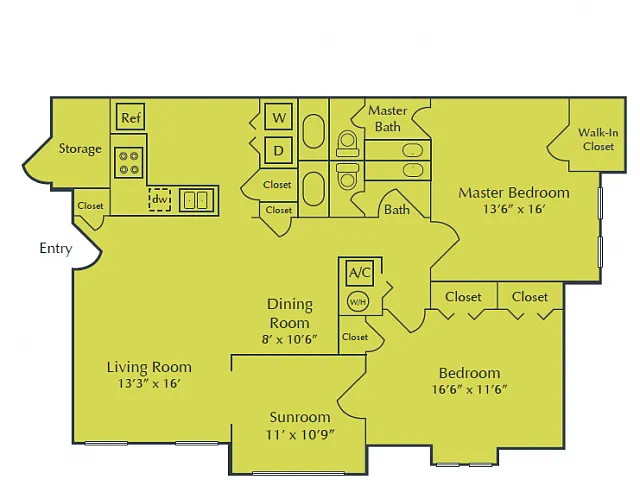 Floor plan 2X2B