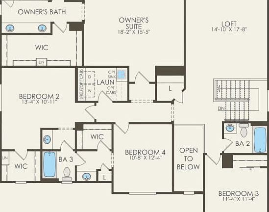 Second Floor 5 br 4 ba