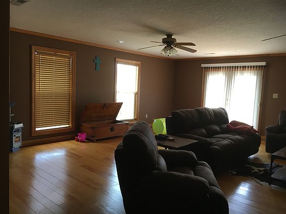 living room open to deck