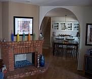 Living Room - "Fire on Ice" Fireplace