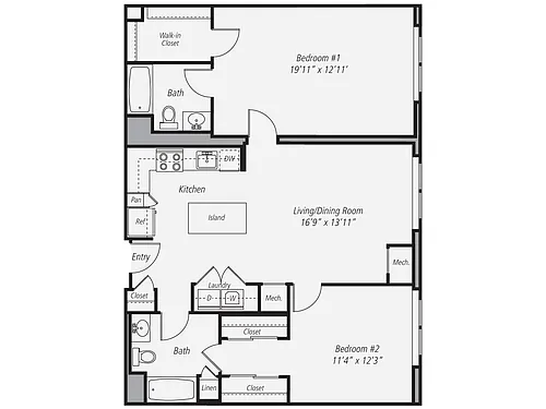 Floor plan B1P-1116