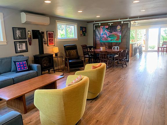 Great open floor plan with living room, dining room and kitchen.