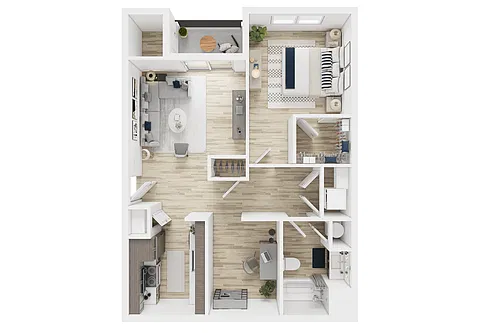Floor plan Whitehorse - 1x1 + Den