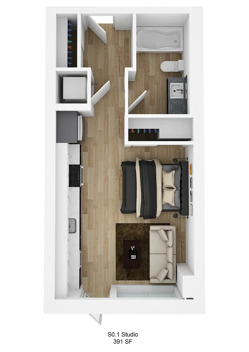 Floor plan Huron S0.1 (Studio)