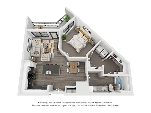 Floor plan A3 (1 Bedroom)