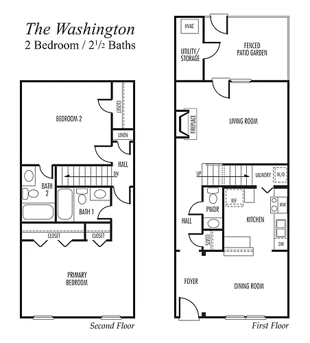 Floor plan The Washington w/ Fireplace