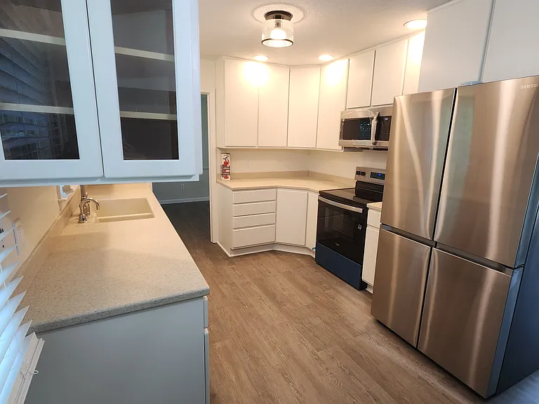 kitchen and small eatery area