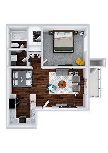 Floor plan One Bedroom One Bath
