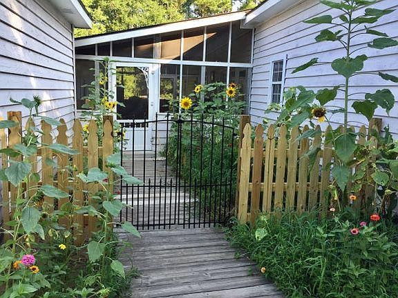 Rear entrance to house