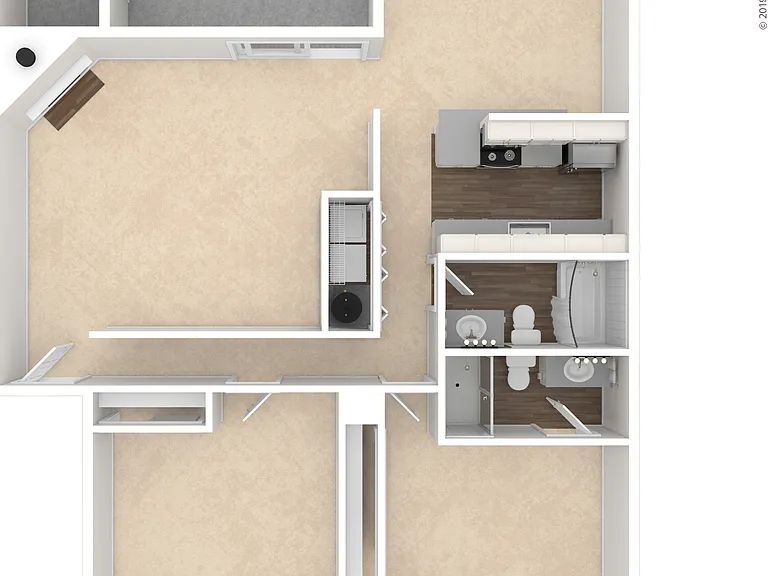 2 BD / 2 BA 1,004 SF