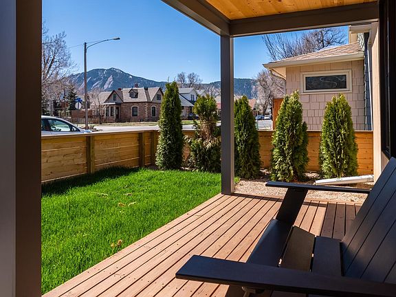 View of the Flatirons from the front porch.