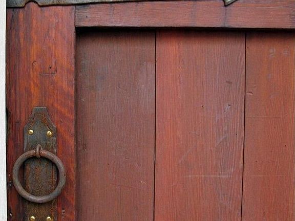 Old first growth redwood garage door 