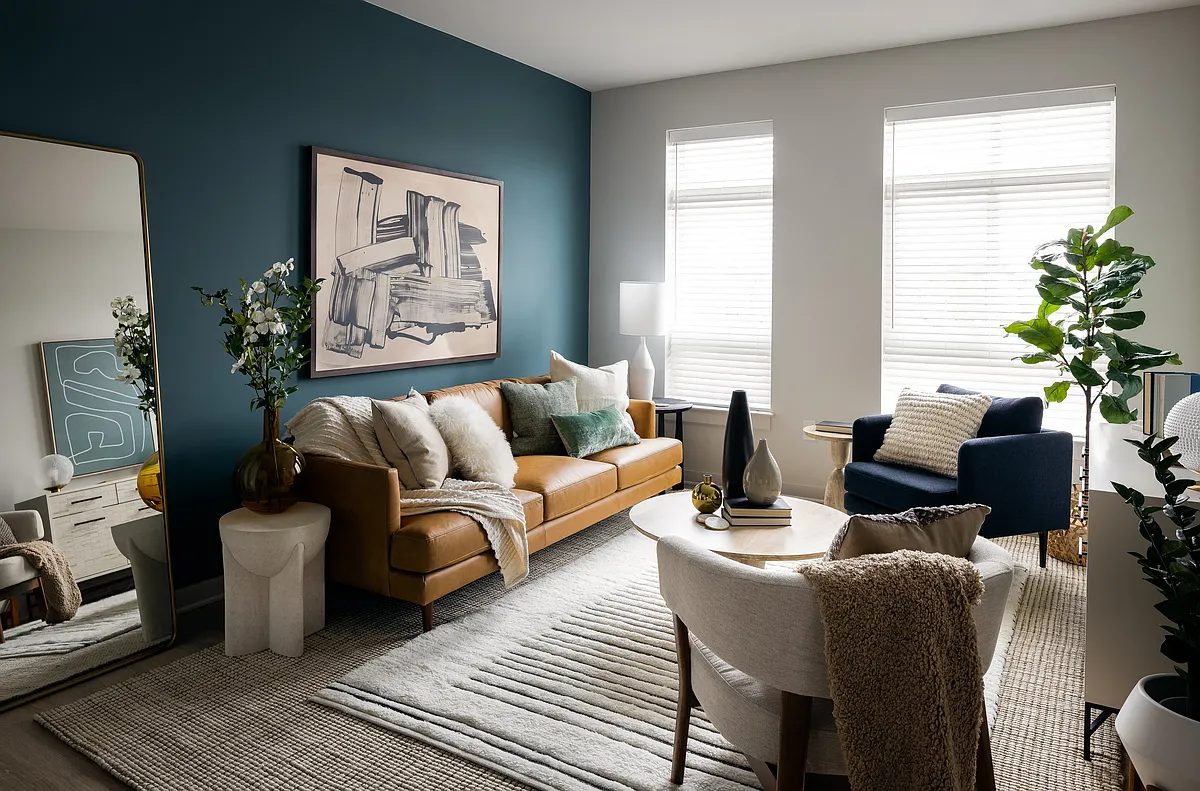 1 Bedroom Living Room - Wellsmith Apartments