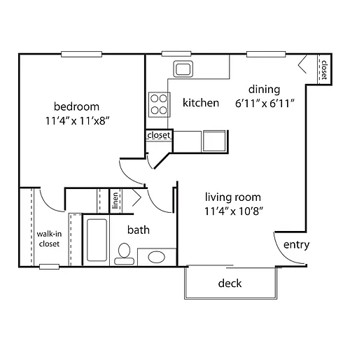 Floor plan 1X1 - A1