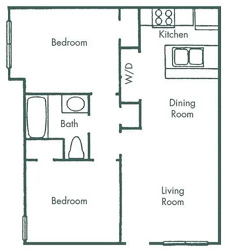 Floor plan Two Bedroom (Remodel)