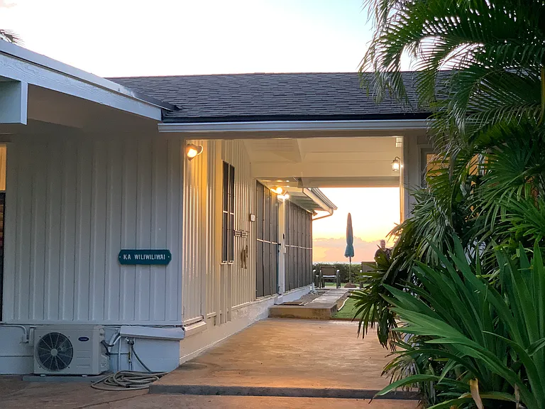 Breezeway from front yard to oceanside yard.