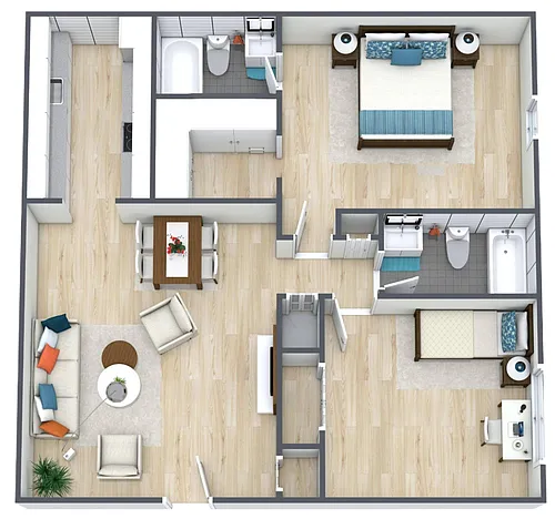 Floor plan 2BR - 1.5BTH