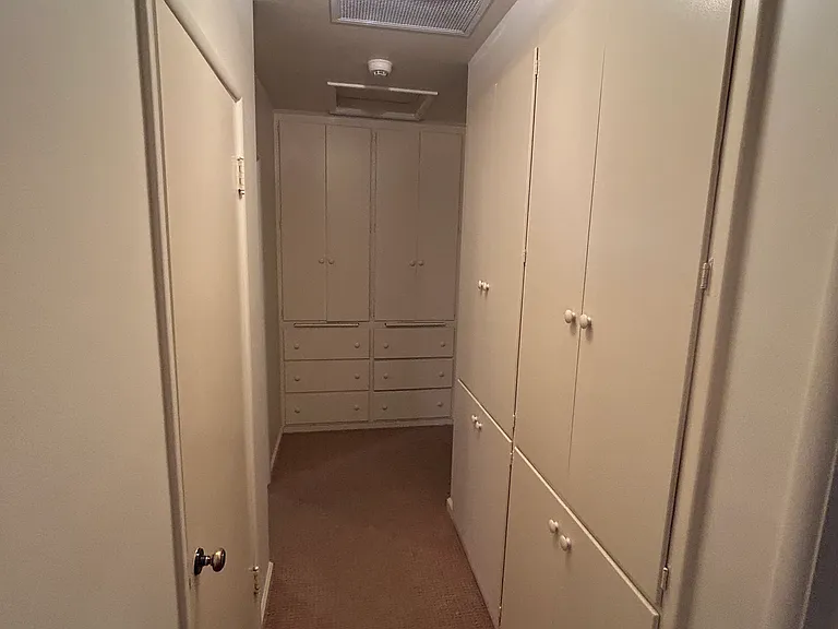 Hallway with additional built in storage and closet